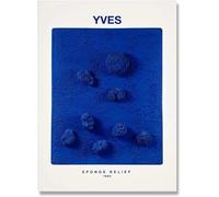ZZYGGN GMGSW Yves Klein Stampe su tela Spugna blu Rilievo Poster Astratto Wall Art Yves Klein Pittura Quadro Moderno per Bagno Wall Decor 50x75cm senza cornice