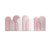 ZZYK Pannelli Murali Spugna Rivestiti Pannelli Imbottiti, Rivestimento Anti-Collisione A Parete per Bambini,Carta da Parati Imbottita di Pannelli Murali E Bastone,Rosa,King/79