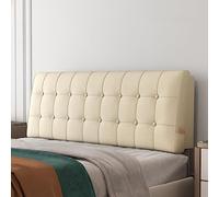 ZZYK Testiera A Parete Imbottita in Lino Testiere Trapuntate con Bottoni per Letto Matrimoniale Schienale Lombare Cuscino di Supporto per Comodino Rimovibile,Beige,74.8x23x2In