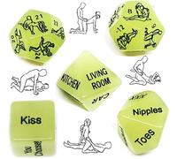 ZZZZS 5 Dadi fosforescenti, Gioco Giocattolo Umorismo Coppia Regalo Amico Verde incandescente San Valentino e Vacanza intrattenimento bruto